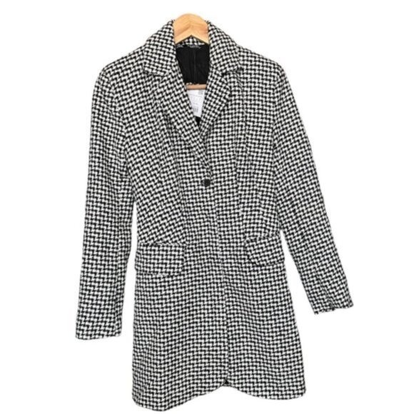 NWT Zara Houndstooth Blazer Dress Black / White 8342/334 Women Size XS - Picture 2 of 16
